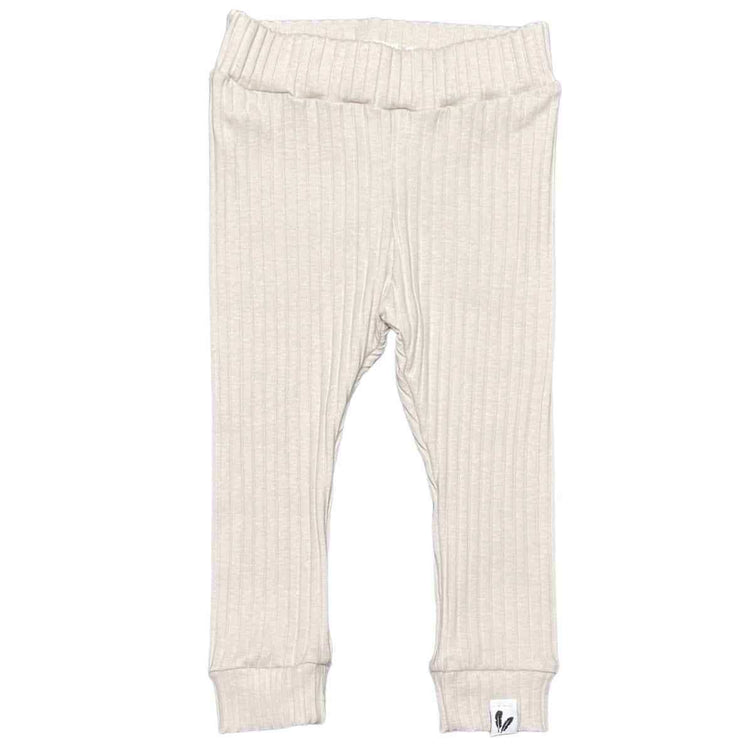 Beige wide rib jersey broekje voor stijlvolle en comfortabele outfits