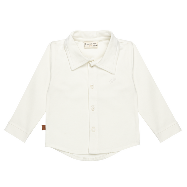 Detail kraag en knoopjes witte kinderblouse