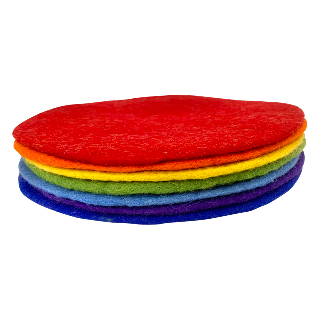 Ronde Matten Regenboog 30cm 7-delig | Papoose by Papoose