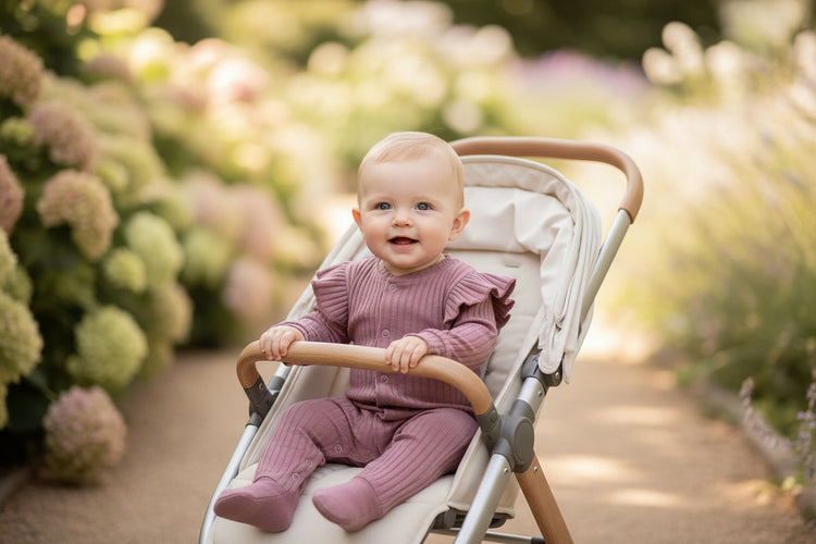 Boxpakje ruffle Wide rib jersey natural Mauve