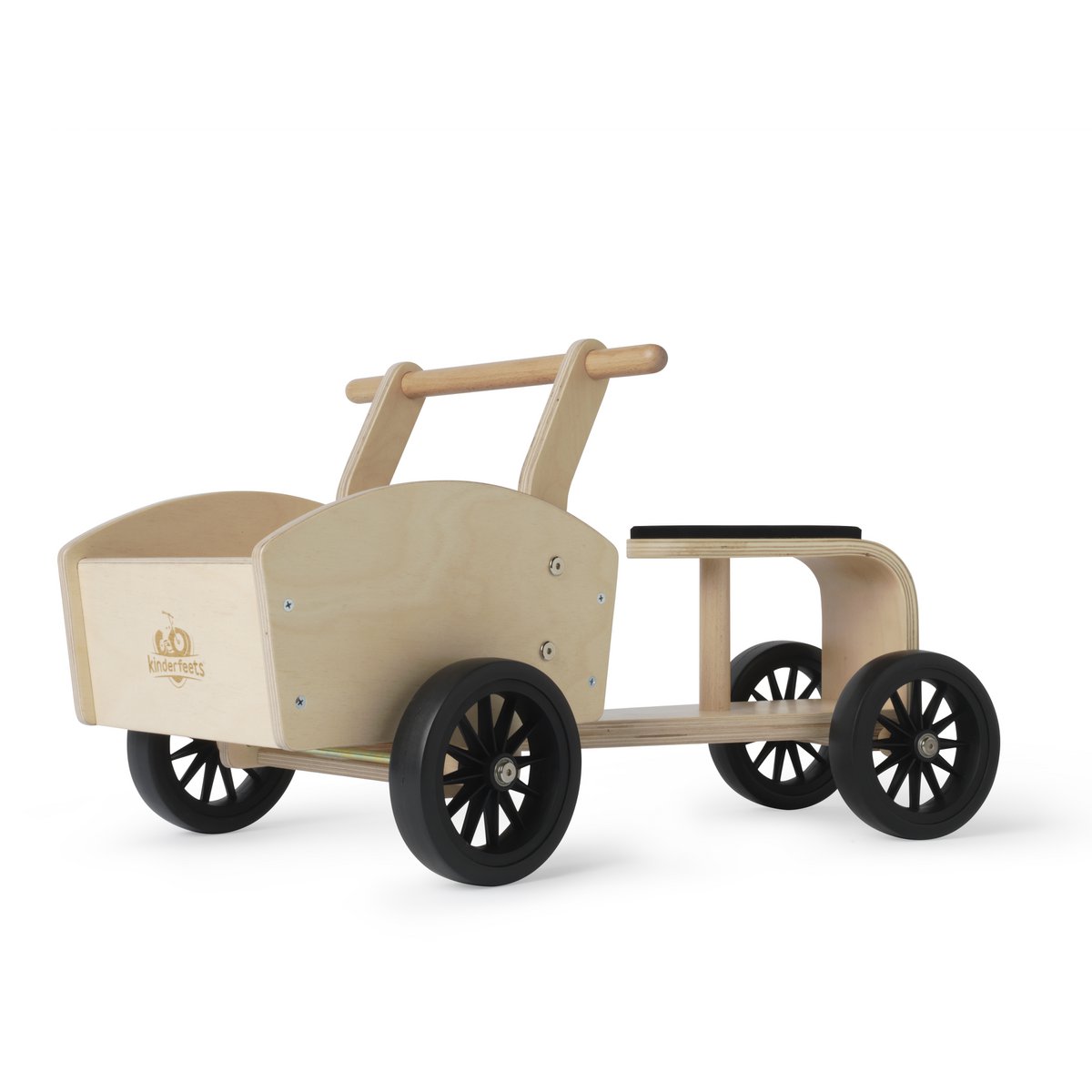 Kinderfeets houten loopfiets en bakfiets voor peuters