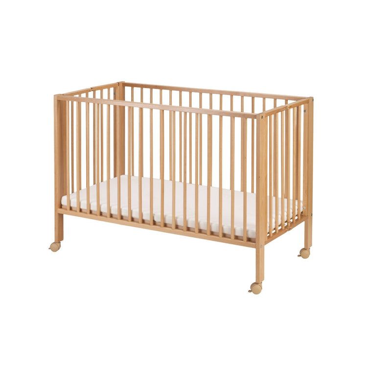 tiSsi® Opvouwbaar Kinderbed Naturel 120x60cm – Incl. Matras & Wielen by tiSsi ® Familie beginnt mit uns™