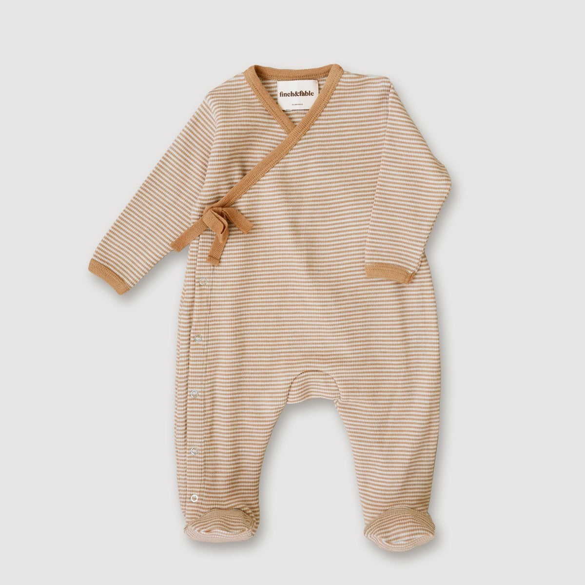 Wollen Baby Ribvoetjes – Merinowol & Bamboe | Fawn Streep | Finch & Fable