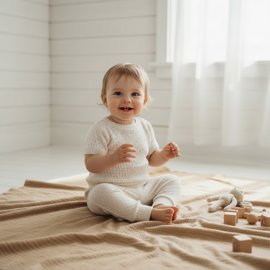 Newborn baggy pointelle natural beige - Esjalynn kids