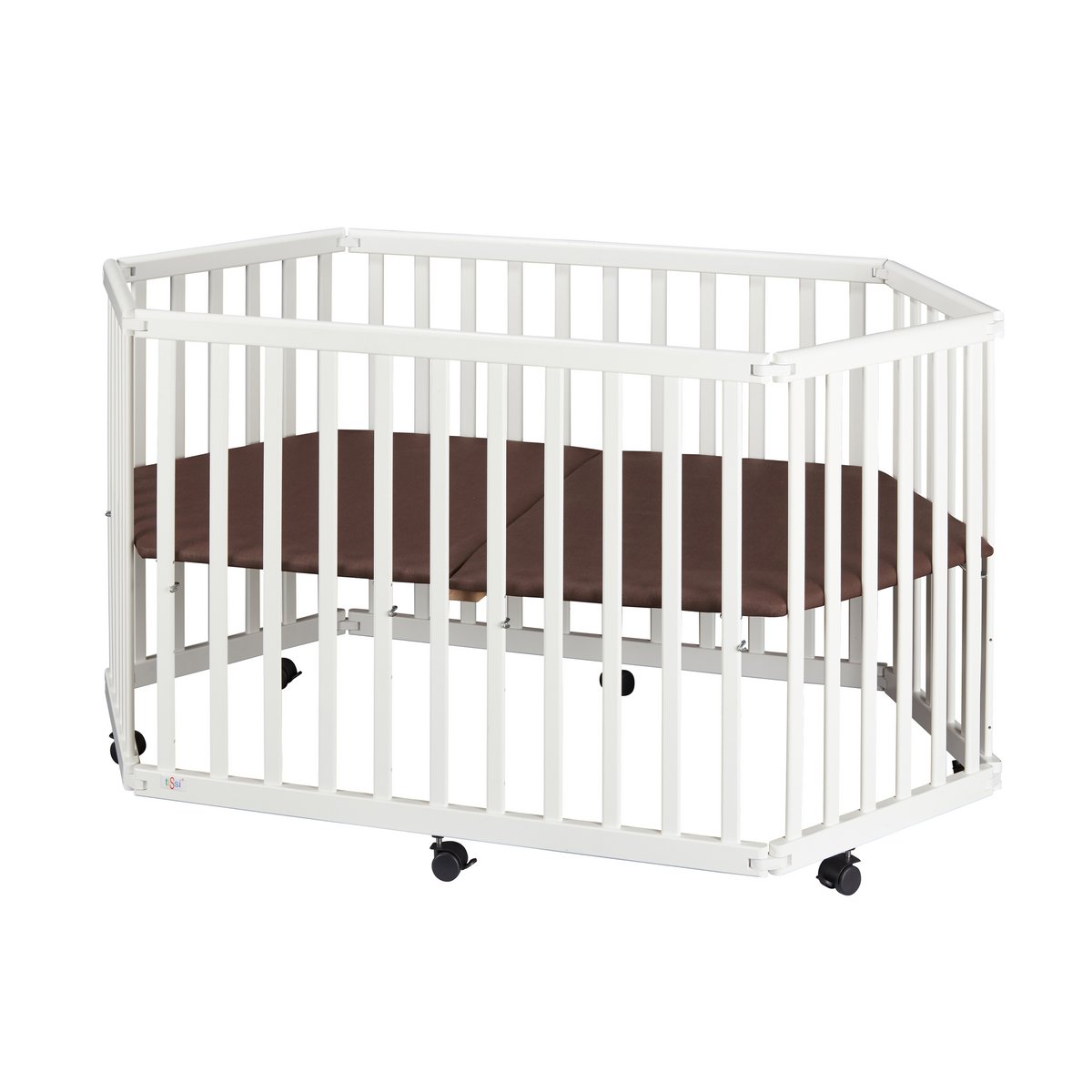 tiSsi® Opvouwbare Box Wit – 6 Zwenkwielen | Massief Beukenhout