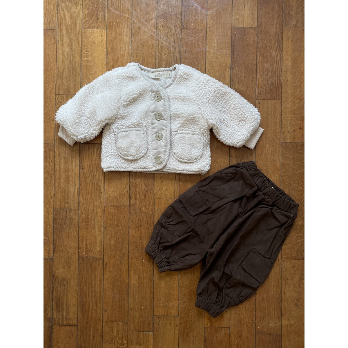 La Olivia Kids Luke Broek Jongens — Dikke Katoenen Joggingbroek, Khaki & Donkerbruin (18M–6Y)