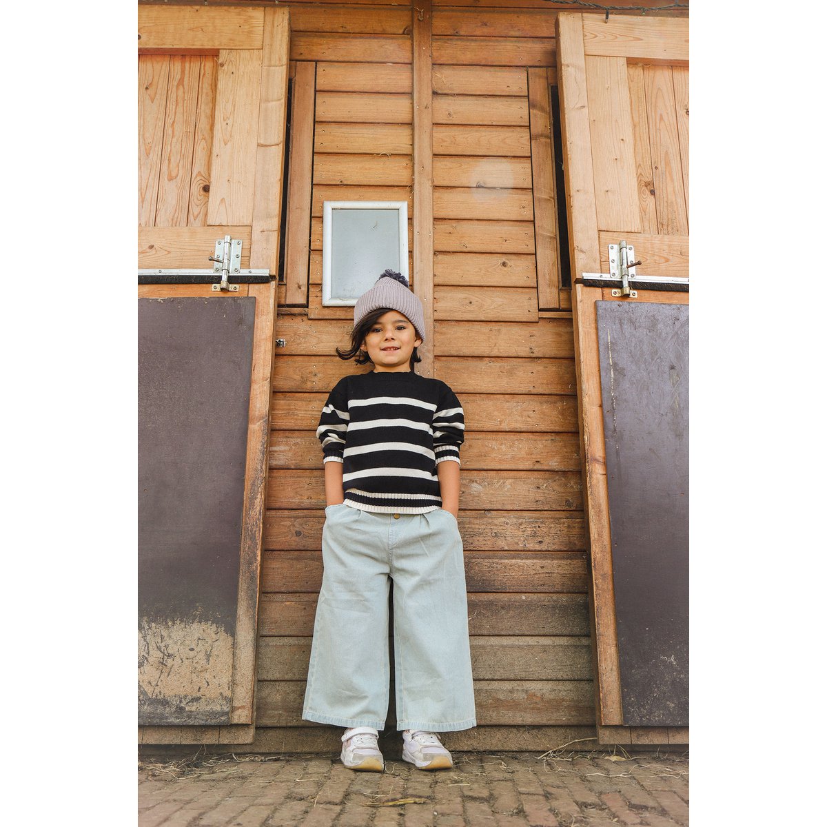La Olivia Kids Riley Gestreepte Trui Unisex — 100% Katoen, Marineblauw & Wit (18M–6Y)