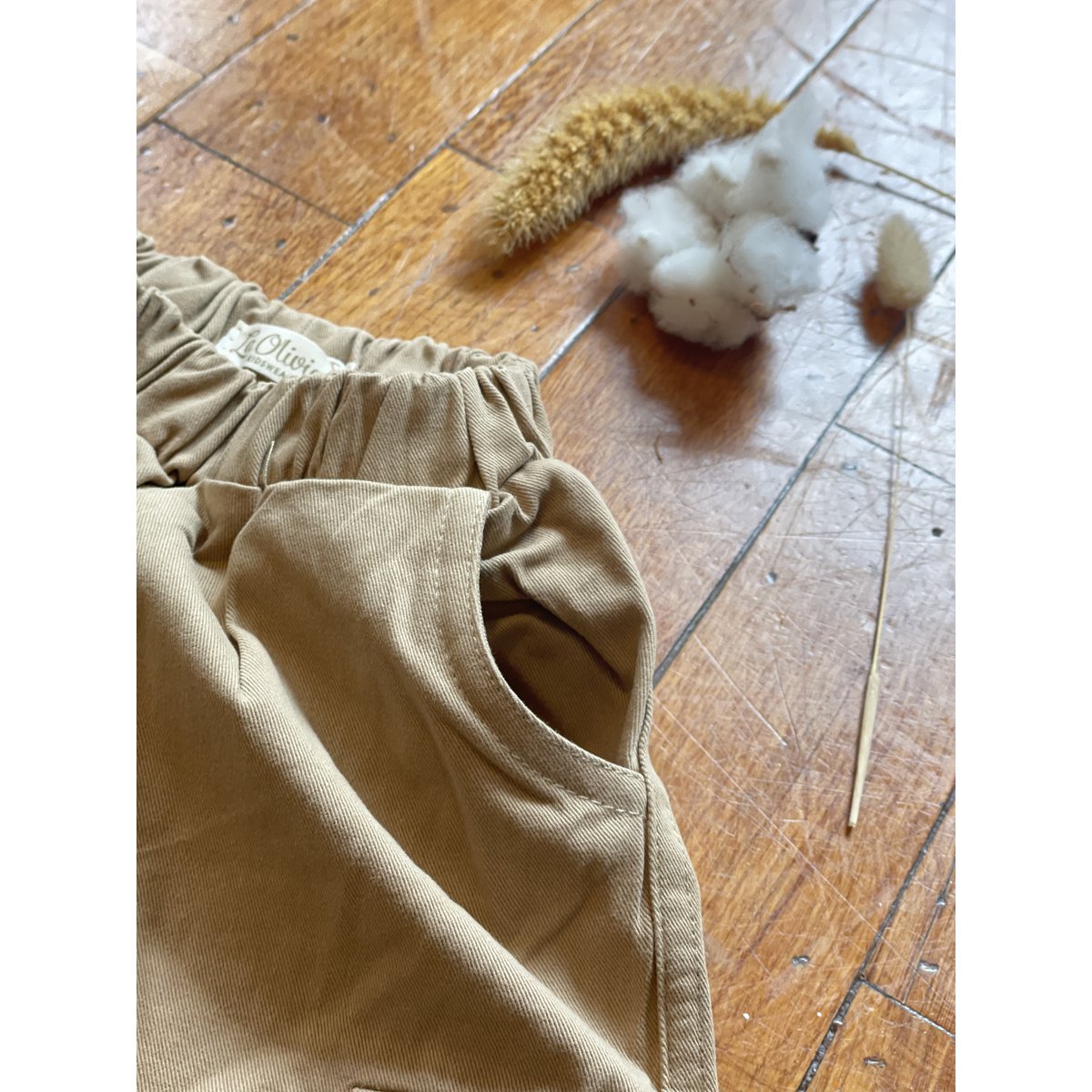 La Olivia Kids Luke Broek Jongens — Dikke Katoenen Joggingbroek, Khaki & Donkerbruin (18M–6Y)