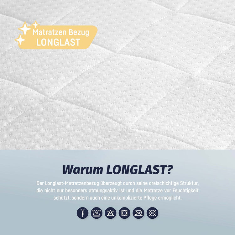 tiSsi® Monti Jeugdmatras 120x200 cm – Comfortschuim met Longlast Hoes by tiSsi ® Familie beginnt mit uns™