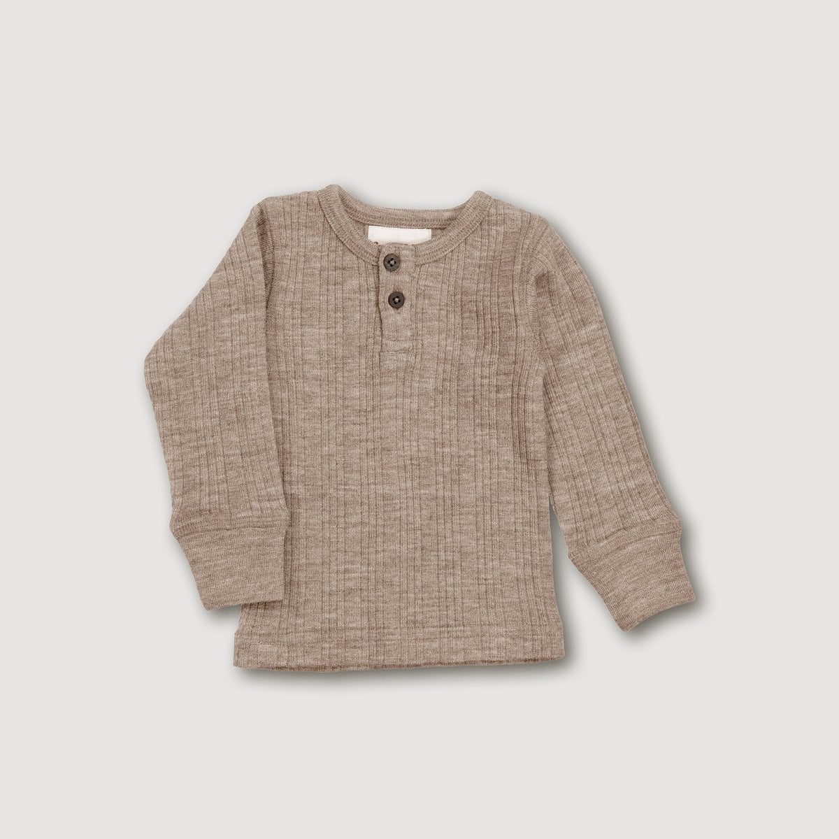 Baby top Zand merinowol en bamboe plat gelegd