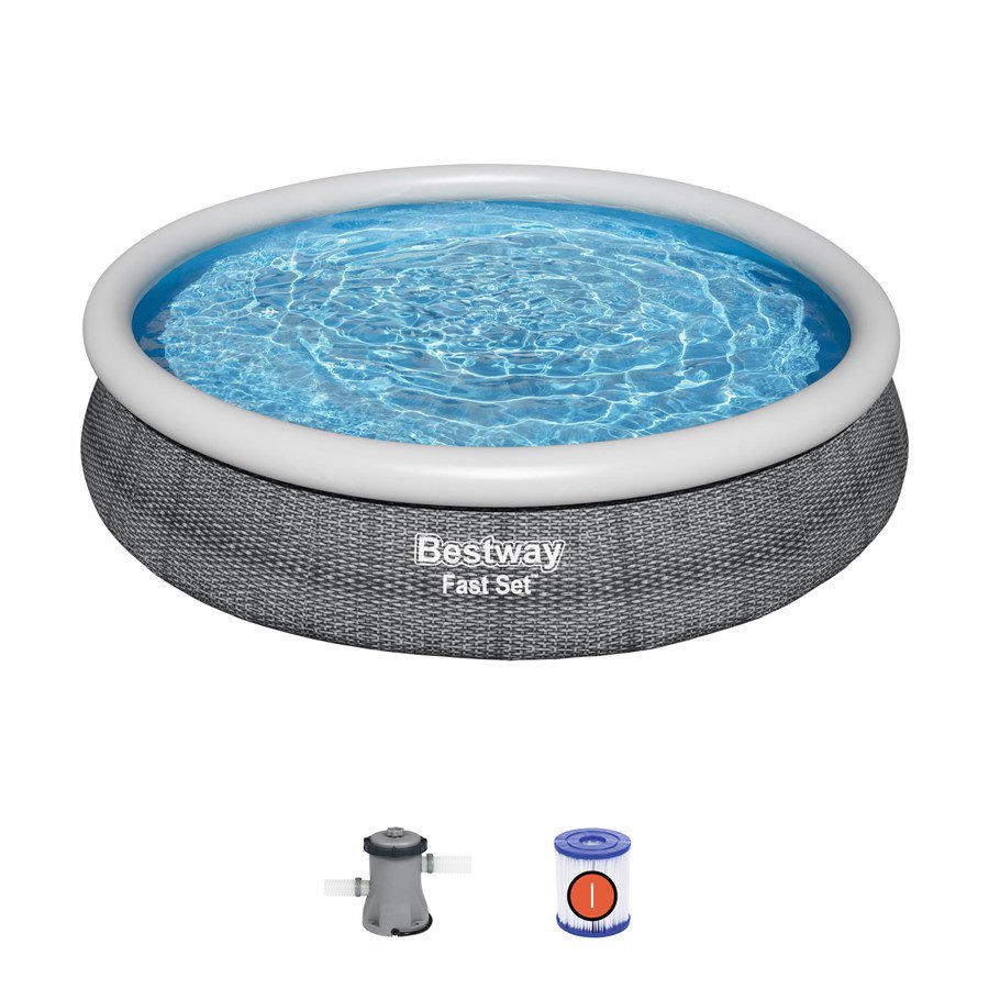 Bestway FastSet Opblaaszwembad 366x76cm – Inclusief Filterpomp | Schoon Water de Hele Zomer by Bestway