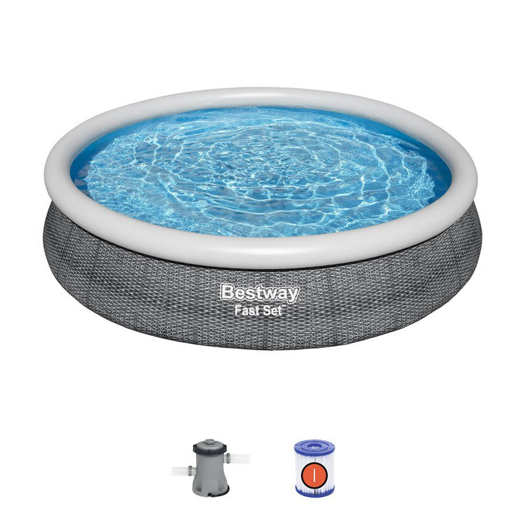 Bestway FastSet Opblaaszwembad 366x76cm – Inclusief Filterpomp | Schoon Water de Hele Zomer by Bestway