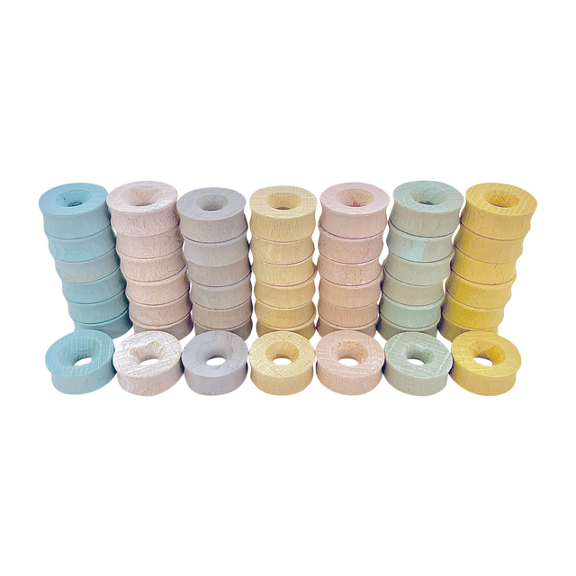 Mini Pastel Ringen 2.5cm 49-delig | Papoose by Papoose