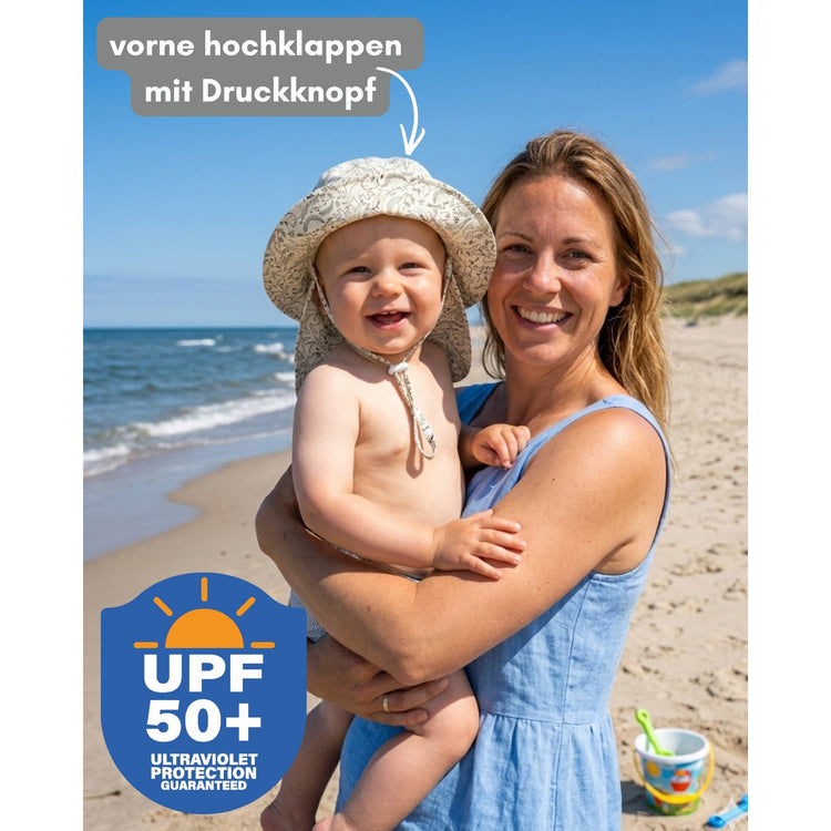 HECKBO Babyzonnehoed Dino | UPF 50+ | Nekbescherming | Maat 6-18M & 6-24M by HECKBO Germany