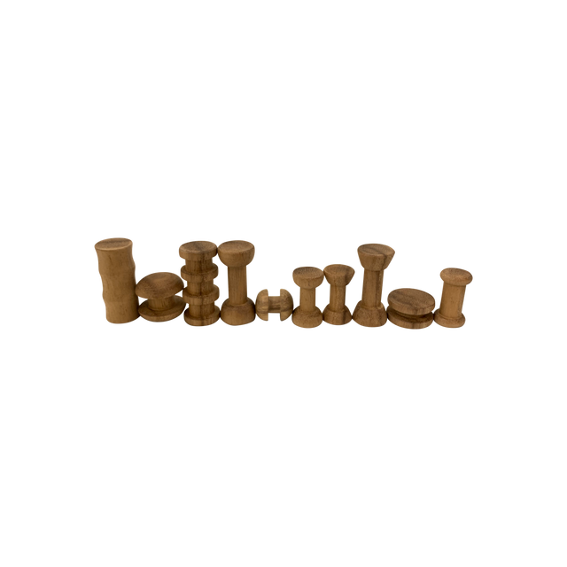 Mini Spoelen Set Suar Hout 10-delig | Papoose by Papoose