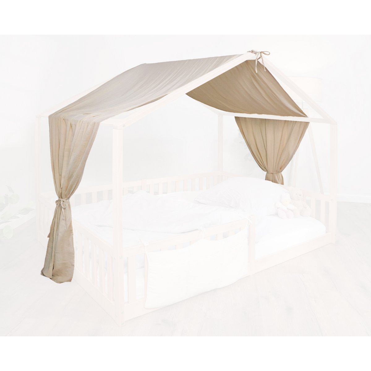 tiSsi® Mousseline Luifel voor Huisbed 120-140x200 cm – Crème by tiSsi ® Familie beginnt mit uns™