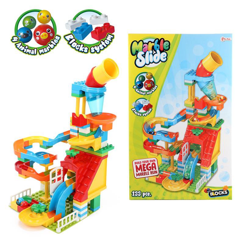 Toi Toys Bouwstenen Midi Knikkerbaan 133-delig – Constructiespeelgoed by Dagros wholesales