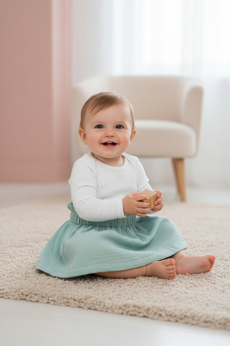 Rokje Jersey Groen in Dusty Green - Stijlvol en Comfortabel by Feathers®
