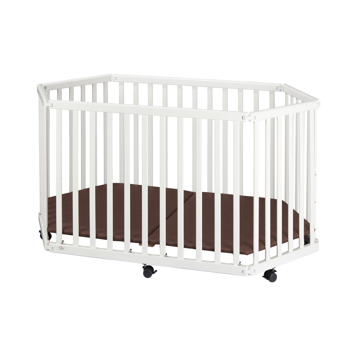 tiSsi® Opvouwbare Box Wit – 6 Zwenkwielen | Massief Beukenhout