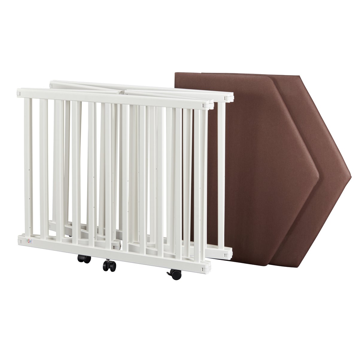 tiSsi® Opvouwbare Box Wit – 6 Zwenkwielen | Massief Beukenhout