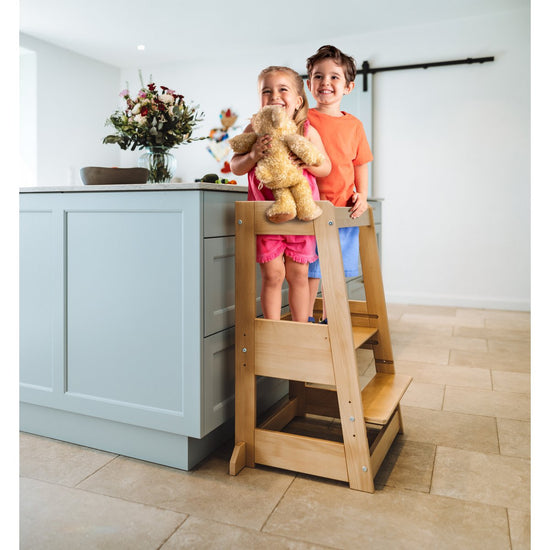 tiSsi® FELIX Leertoren voor Broers, Zussen & Tweelingen – Naturel Beukenhout by tiSsi ® Familie beginnt mit uns™