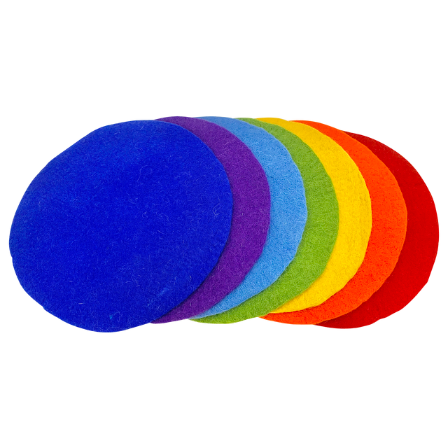 Ronde Matten Regenboog 30cm 7-delig | Papoose by Papoose