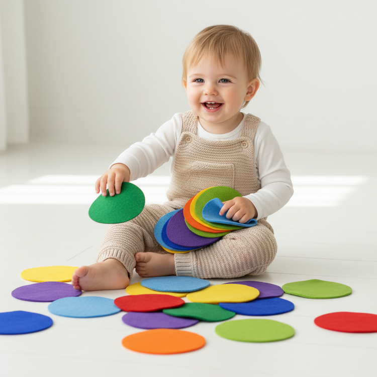 Ronde Matten Regenboog 30cm 7-delig | Papoose by Papoose
