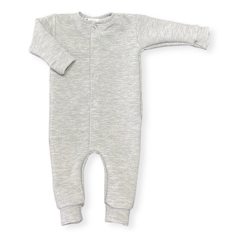 Boxpakje Rib Light Grey Melange 2-delig – Met Mutsje | GOTS | Feathers®
