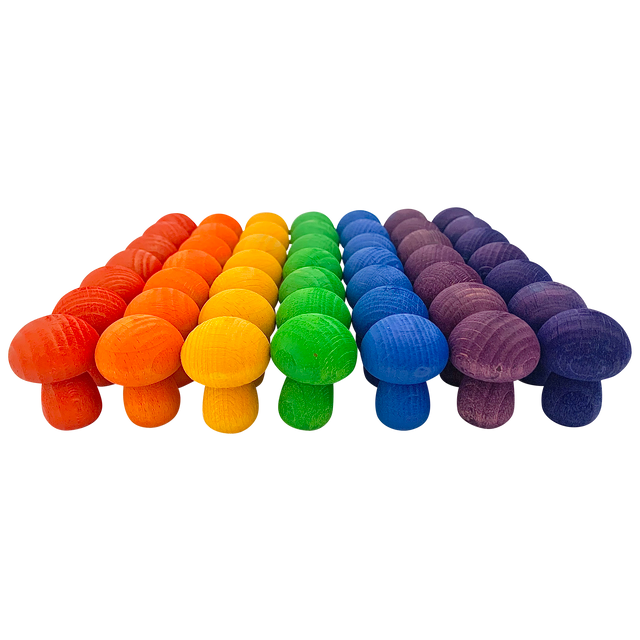 Mini Regenboog Paddenstoelen 49-delig | Papoose by Papoose