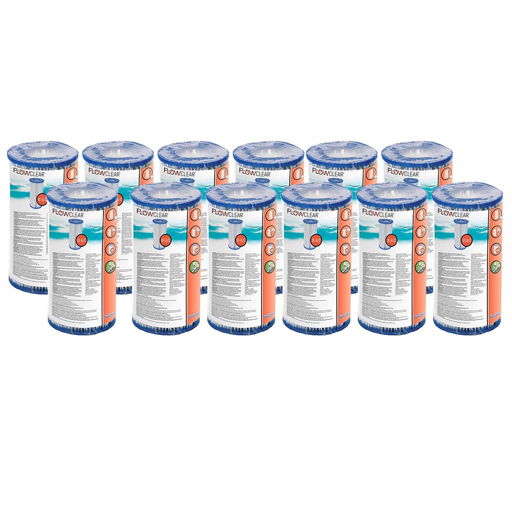 Bestway Filterpatronen Type III-A/C | 12 Stuks | Voor Zwembadpomp 5678 L/u by Bestway