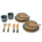 Mamamemo Houten Diner Speelset (2-Persoons) – Smaragdgroen