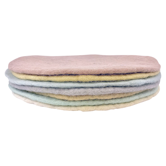 Ronde Matten Pastel 30cm 7-delig | Papoose by Papoose