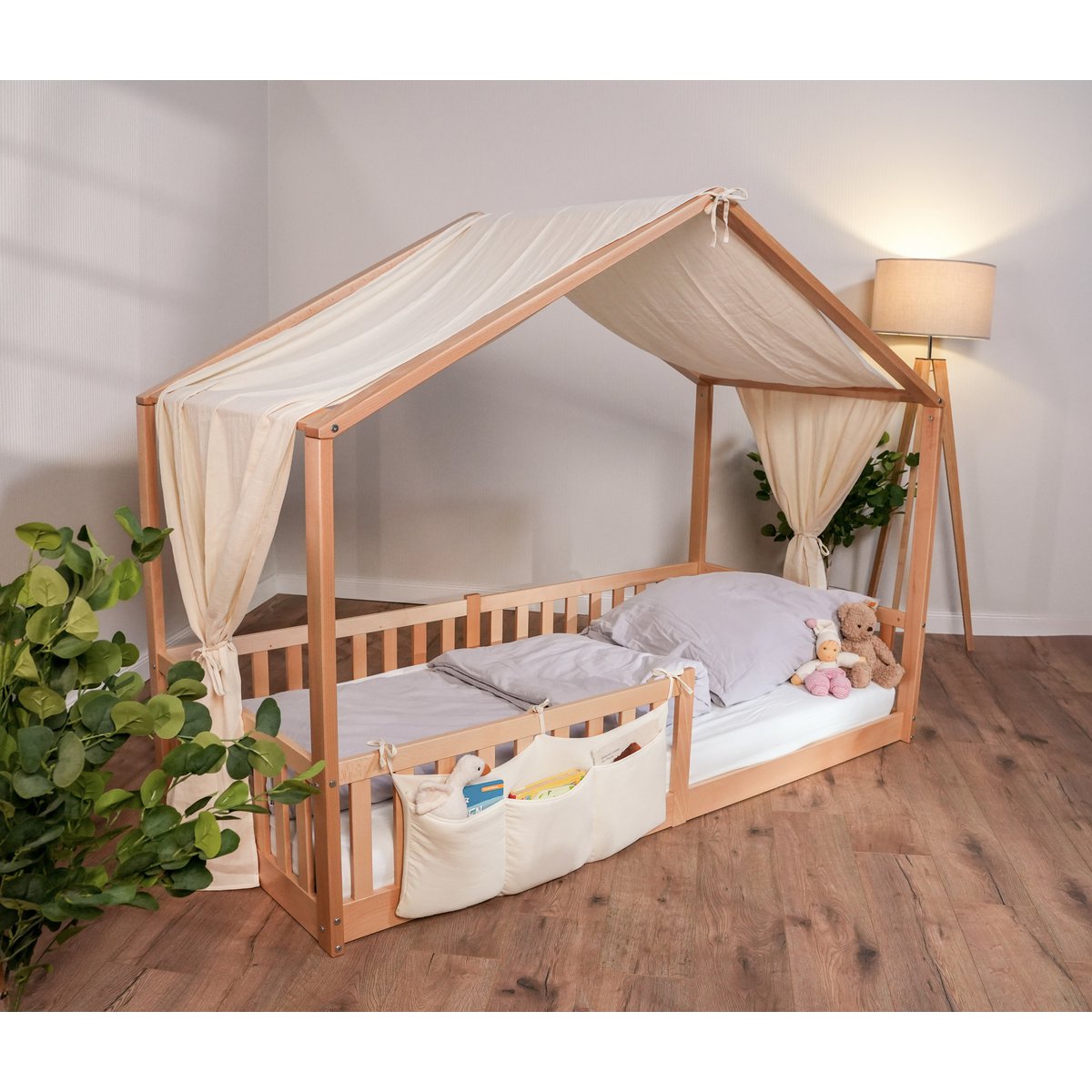 tiSsi® Mousseline Luifel voor Huisbed 90x200 cm – Crème by tiSsi ® Familie beginnt mit uns™