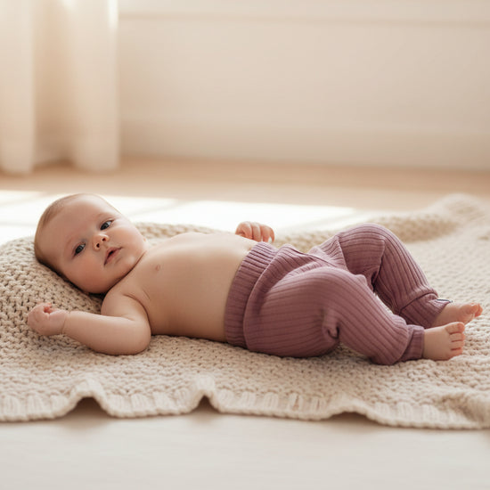 Newborn broekje Wide rib jersey Mauve