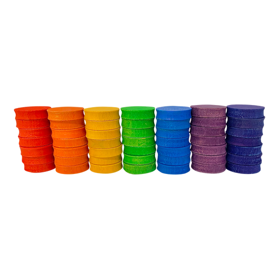 Papoose Mini Rainbow Concave Bouwstenen – 4cm | 49 stuks by Papoose