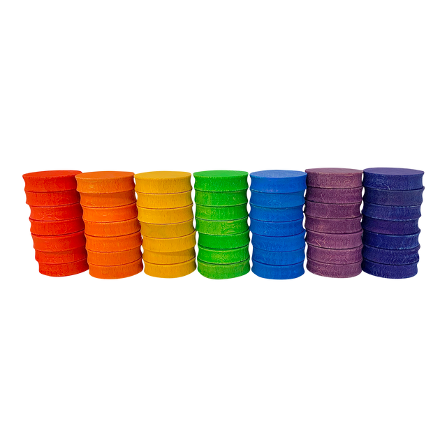 Papoose Mini Rainbow Concave Bouwstenen – 4cm | 49 stuks by Papoose
