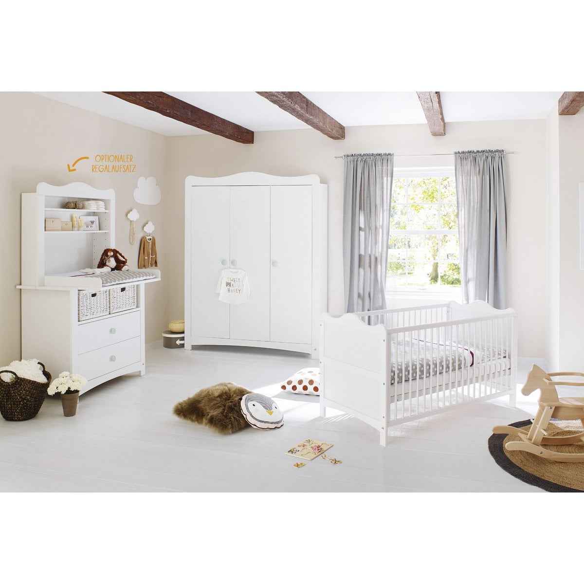 Babykamer Florentina brede grote incl. brede plankenheid, 4 delen