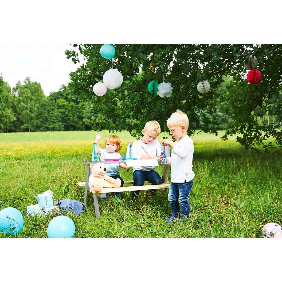 Picknickbank voor kinderen "Nicki For 4", grijs