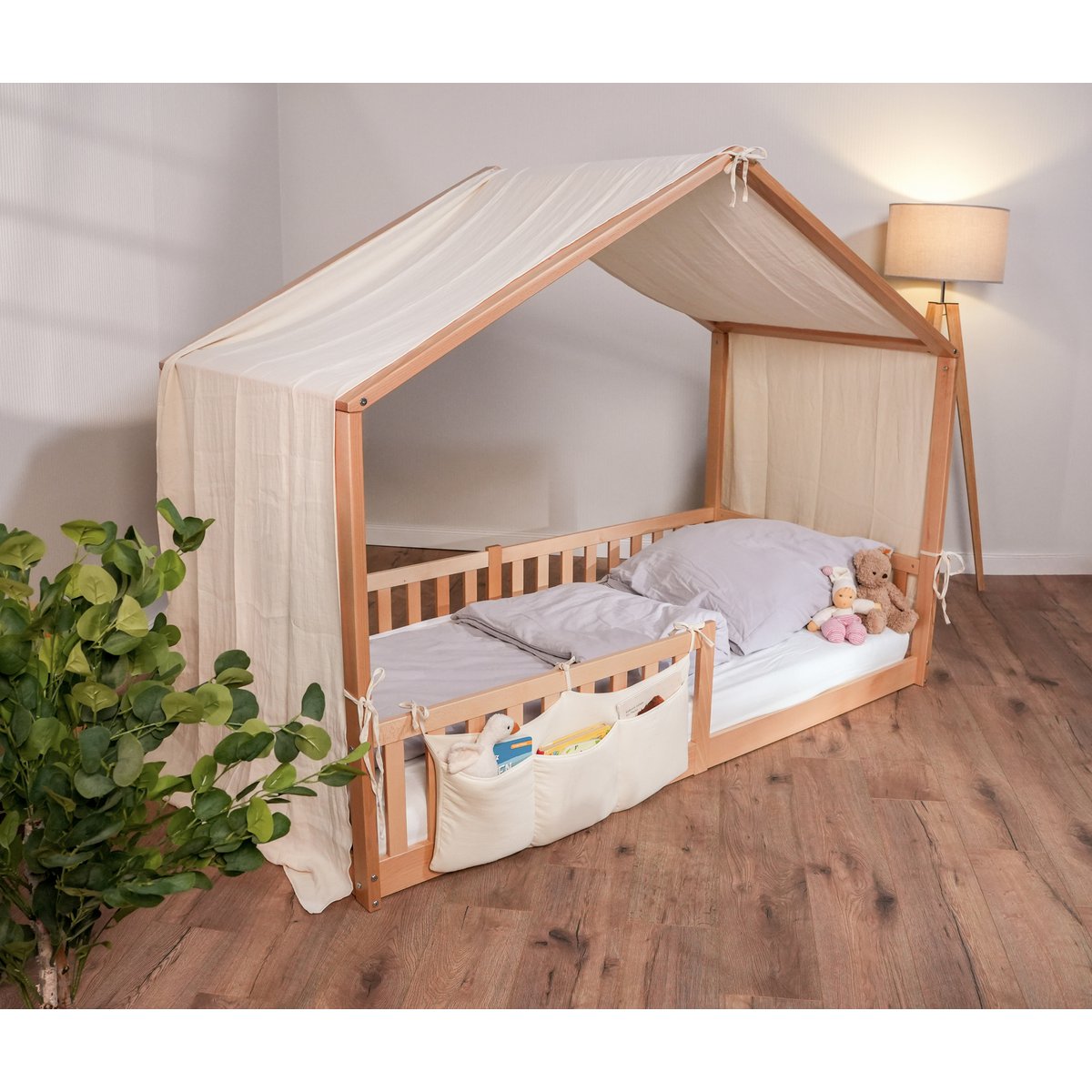 tiSsi® Mousseline Luifel voor Huisbed 90x200 cm – Crème by tiSsi ® Familie beginnt mit uns™
