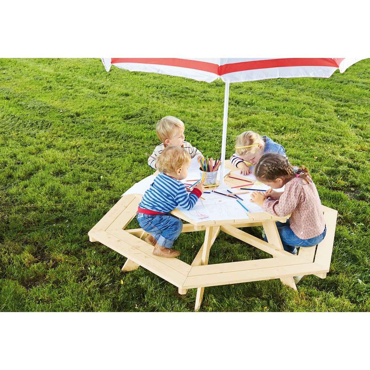 Picknickbank voor kinderen "Nicki 6-Accet", natuurlijk