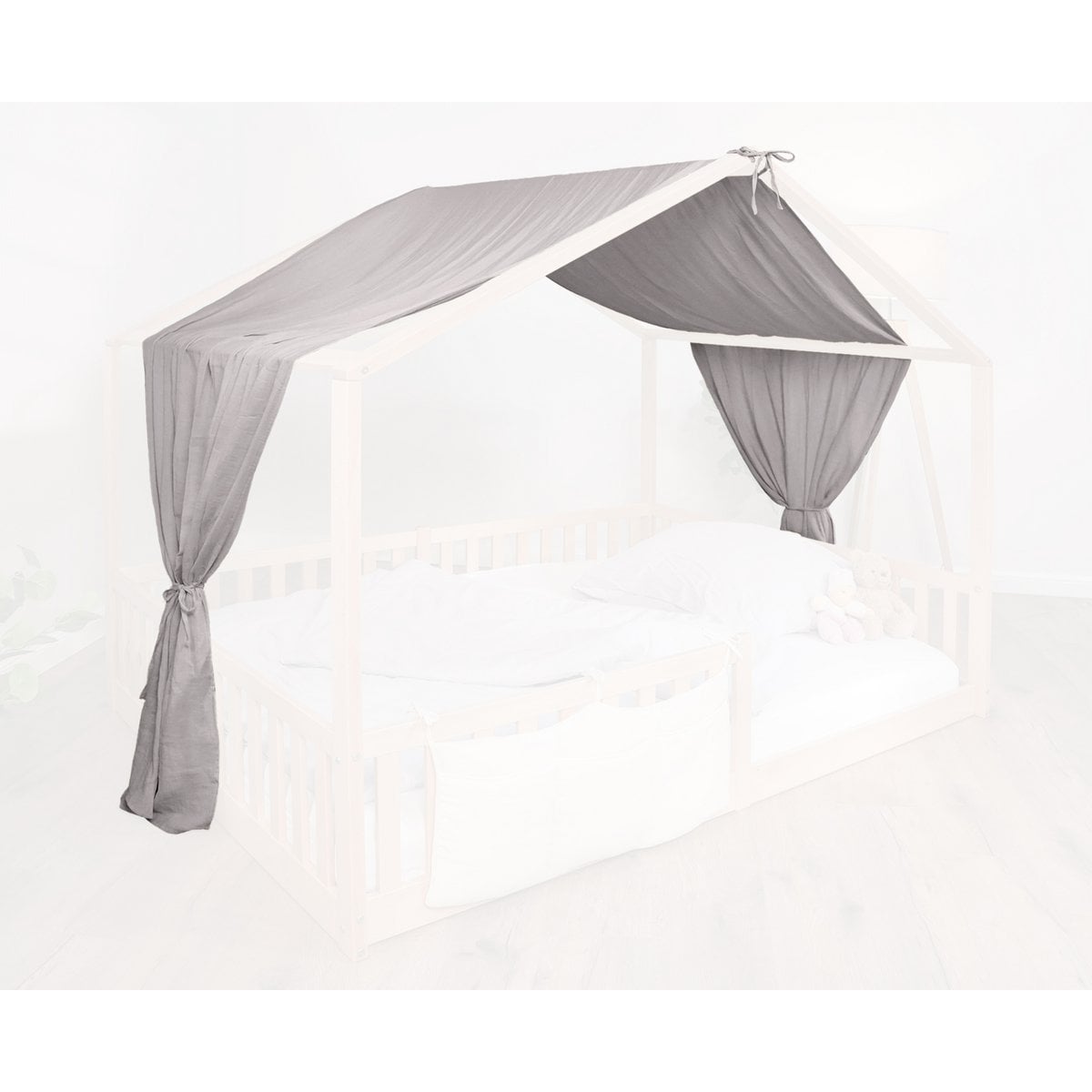 tiSsi® Mousseline Luifel voor Huisbed 120-140x200 cm – Grijs by tiSsi ® Familie beginnt mit uns™