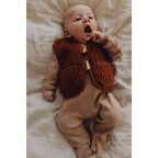 Wollen sherpavest Kastanje Finch & Fable vooraanzicht