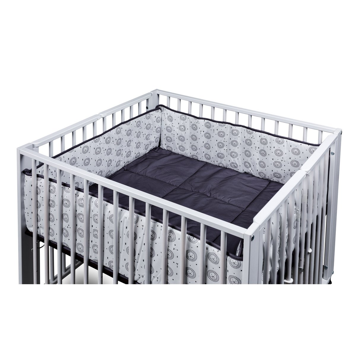 tiSsi® Moritz Boxkleed 4-Hoekige Box – Grey Lion | 89x85 cm by tiSsi ® Familie beginnt mit uns™