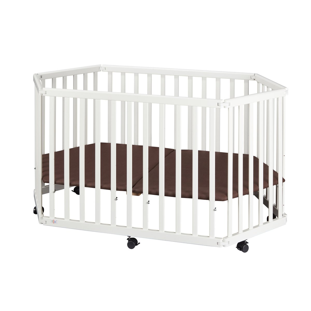 tiSsi® Opvouwbare Box Wit – 6 Zwenkwielen | Massief Beukenhout