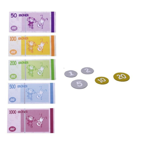 MAMAMEMO Speelgeld Deense Kronen – 50-delige Set | Speelgoed 3+ by Mamamemo
