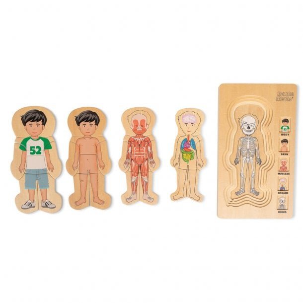MAMAMEMO Mijn Lichaam Puzzel Jongen – Educatief Houten Speelgoed by Mamamemo