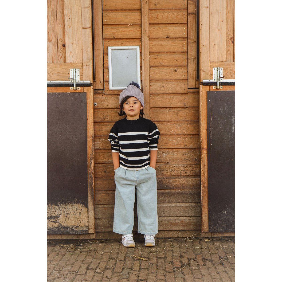 La Olivia Kids Riley Gestreepte Trui Unisex — 100% Katoen, Marineblauw & Wit (18M–6Y)