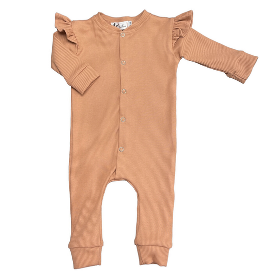 Boxpakje ruffle rib jersey peach - Esjalynn kids