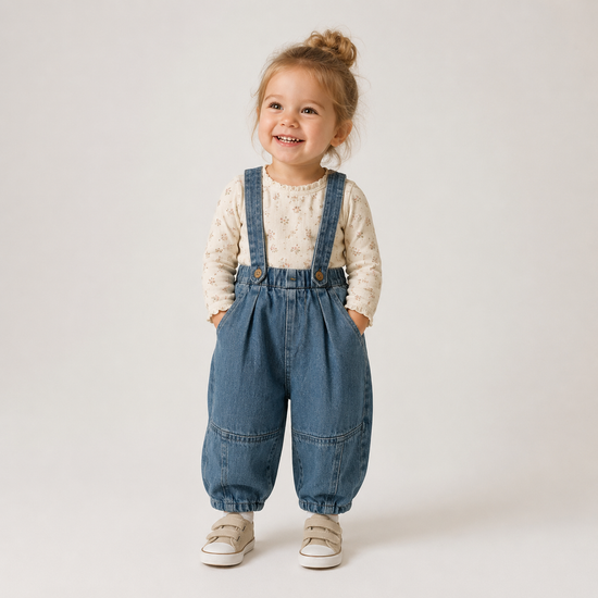 Unisex Denim Jarretelbroek – Comfortabele Denim met Bretels