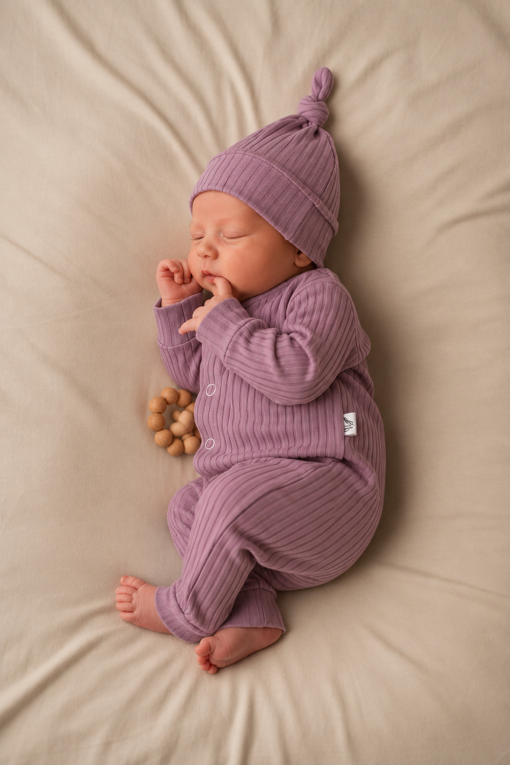 Boxpakje Wide Rib Jersey Mauve – Baby Meisjes by Feathers®